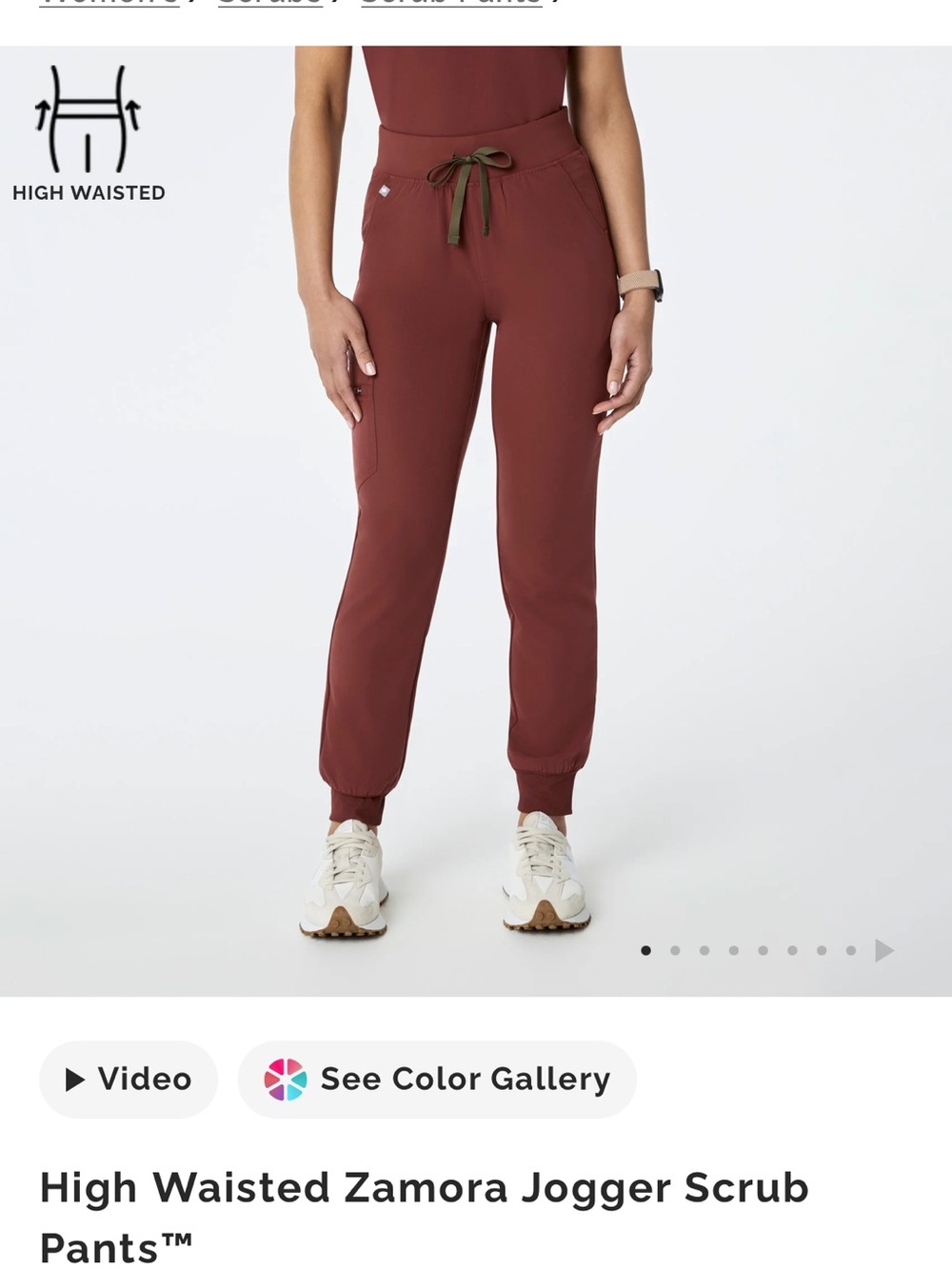 Figs Walnut Set - Zamora high waisted jogger and Casma 3 pocket top